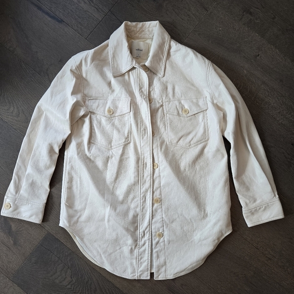 Wilfred The Ganna Shirt Jacket Size Small Cream Aritzia - Picture 1 of 10